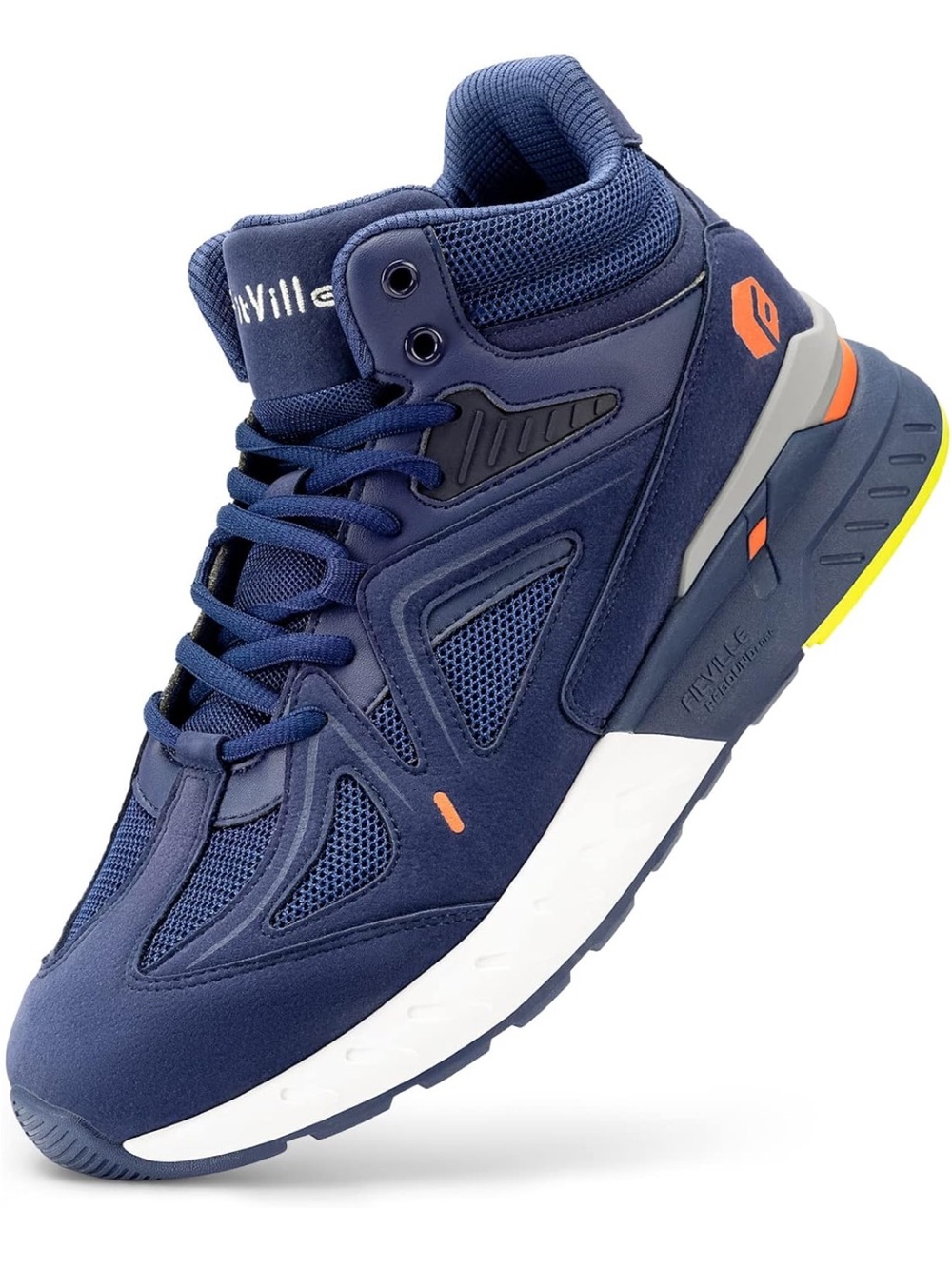 Fitville Men's Navy High-Top Athletic Sneakers - Casual Performance